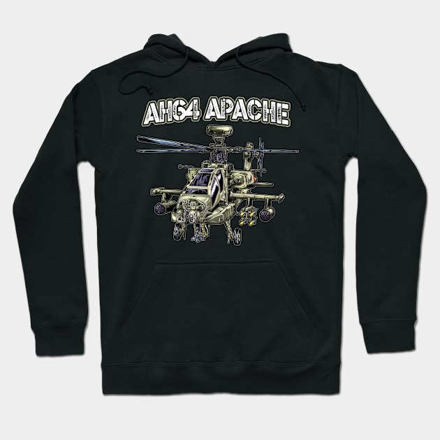 Army Forces Apache AH64 Hoodie by JOISDRAW ART